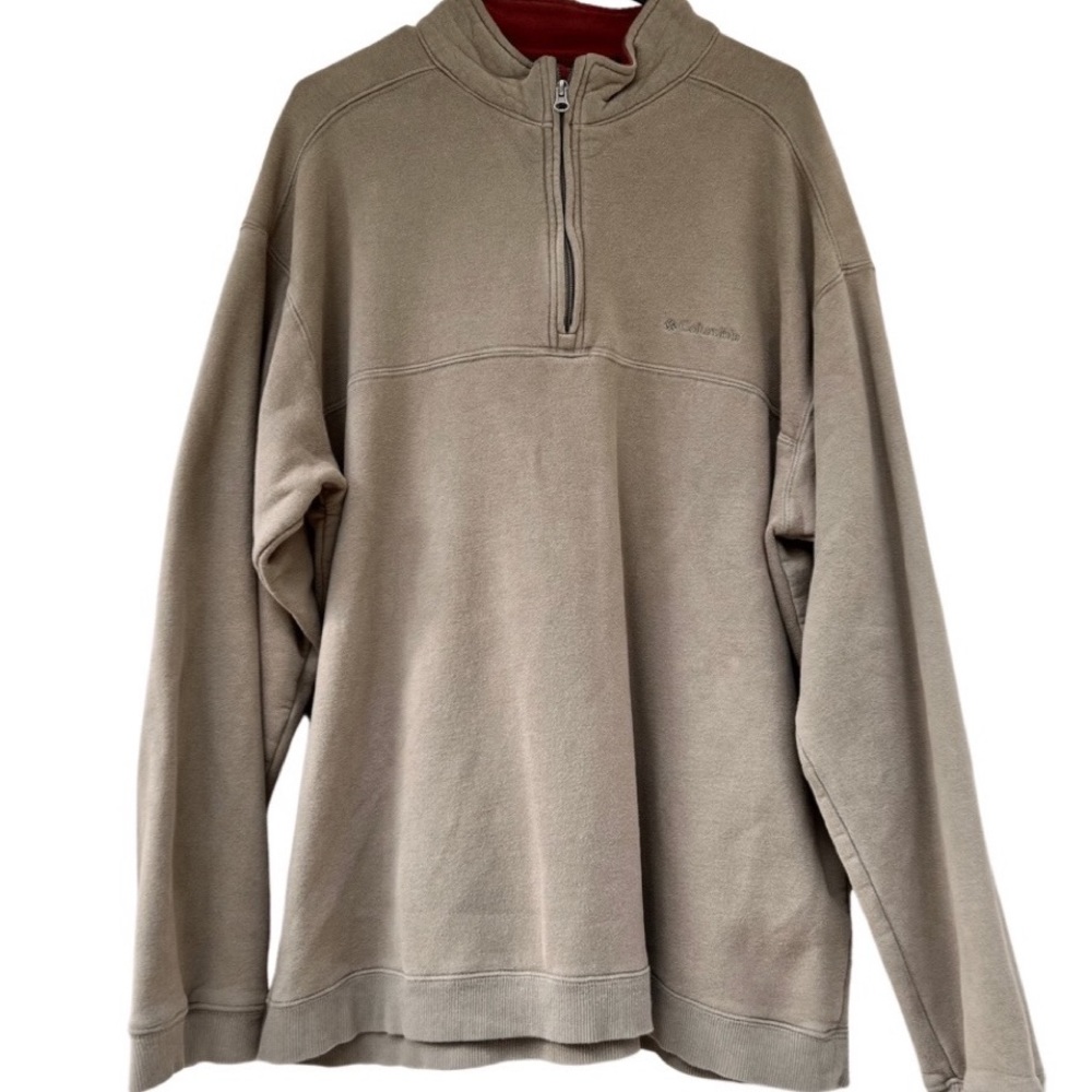 Columbia Men’s Stone Green Quarter Zip Sweatshirt Size XL